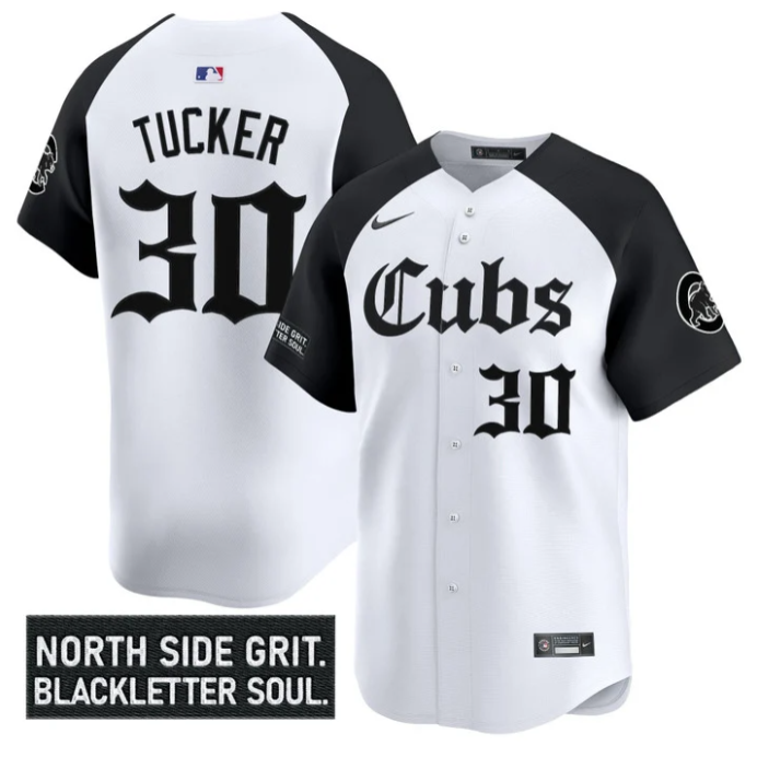 Kyle Tucker Jersey #30 Chicago Cubs Gothic North Side Edition Vapor Limited Stitched