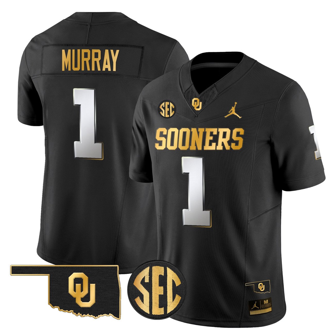 Kyler Murray Jersey #1 Oklahoma Sooners 2025 Gold Limited Stitched