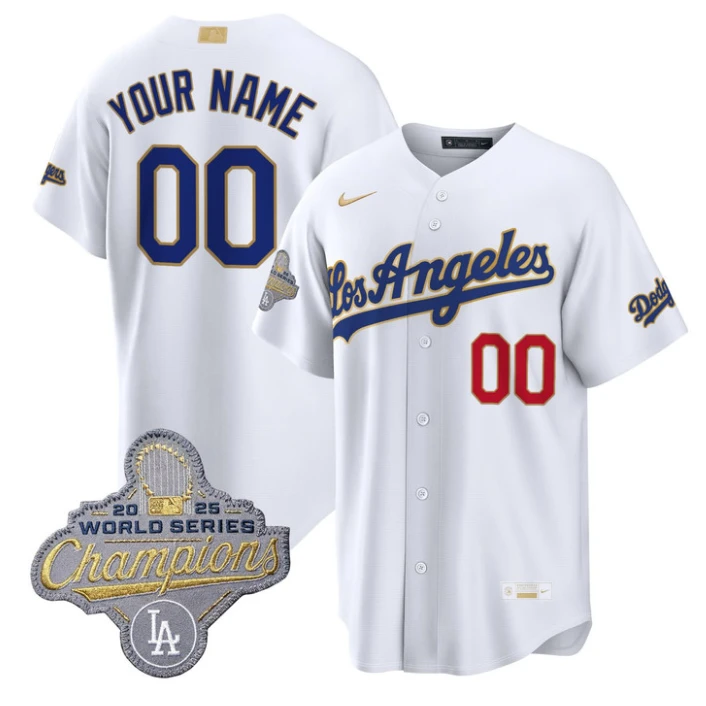 Los Angeles Dodgers Custom Jersey Baseball All Stitched White