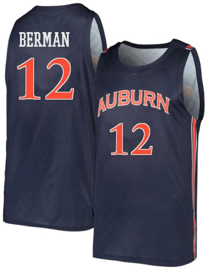 Lior Berman Jersey Auburn Tigers College Basketball #12