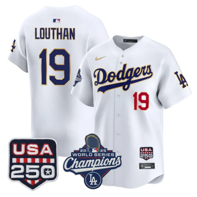 LOUTHAN #19 Los Angeles Dodgers White Jersey - All Stitched