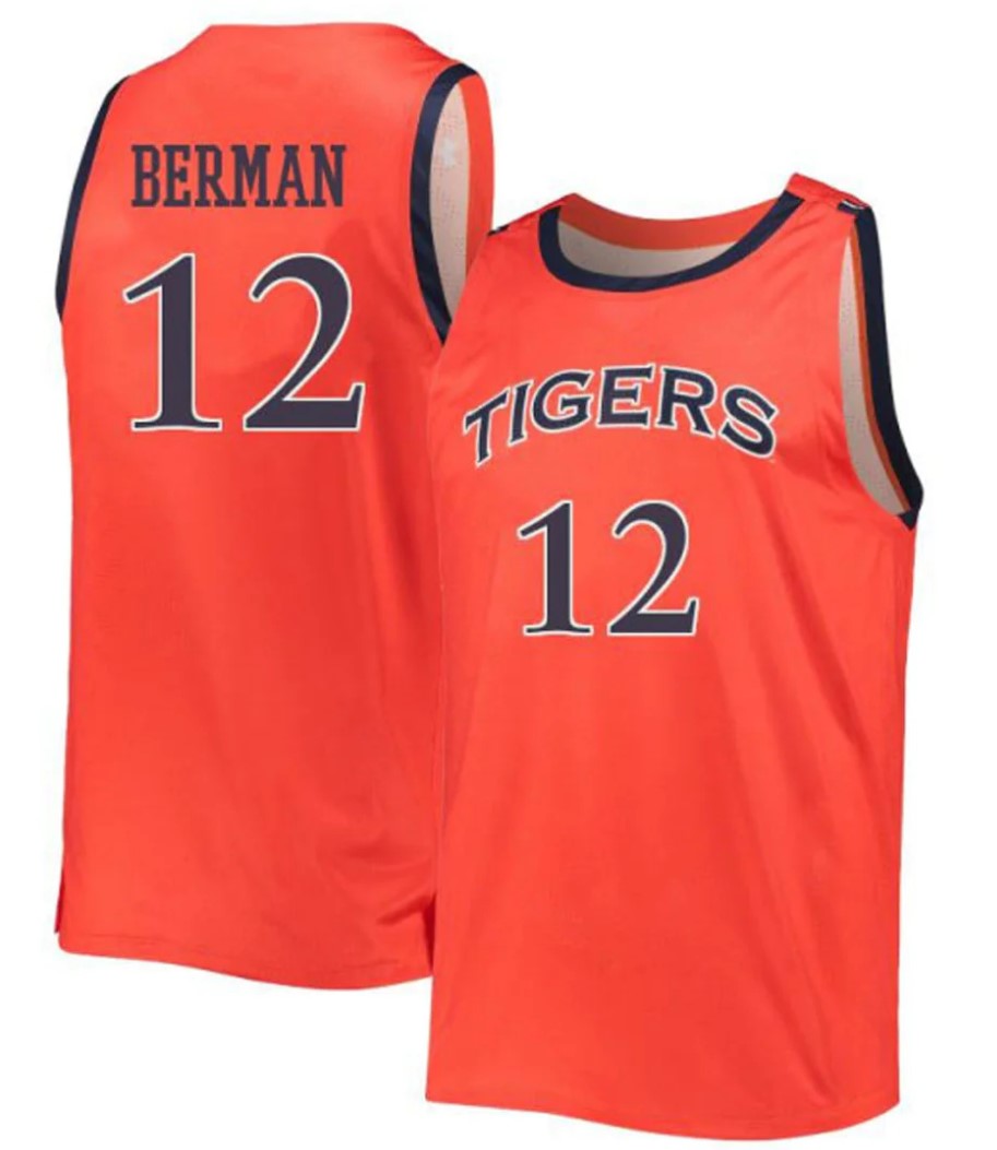 Lior Berman Jersey Auburn Tigers College Basketball #12