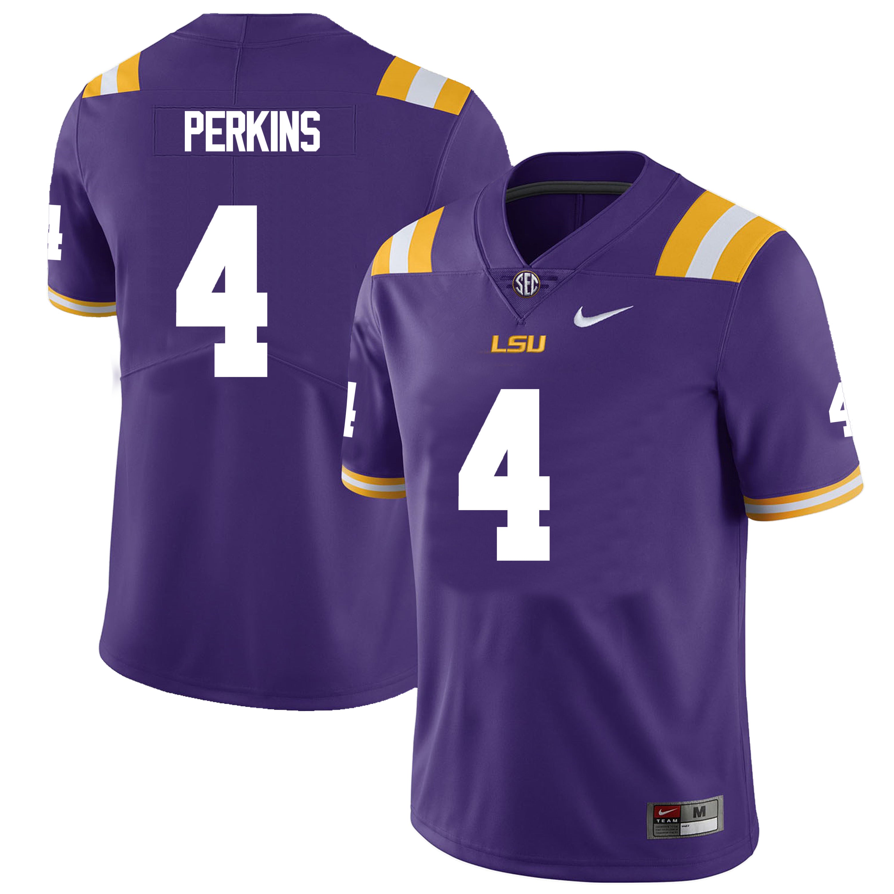 LSU Tigers Harold Perkins Jersey #4 College Football Stitched