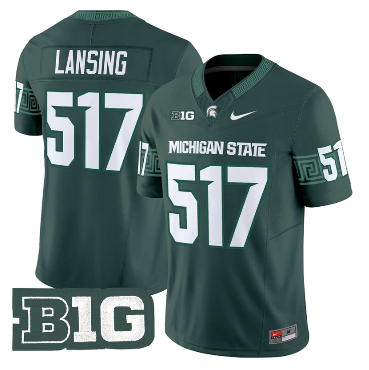 Lansing Jersey #517 Michigan State Spartans 2025 Vapor Stitched Green