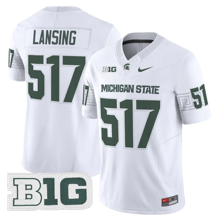 Lansing Jersey #517 Michigan State Spartans 2025 Vapor Stitched White