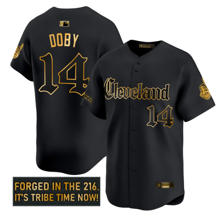 Larry Doby Jersey #14 Cleveland Indians Gothic Iron Edition Stitched