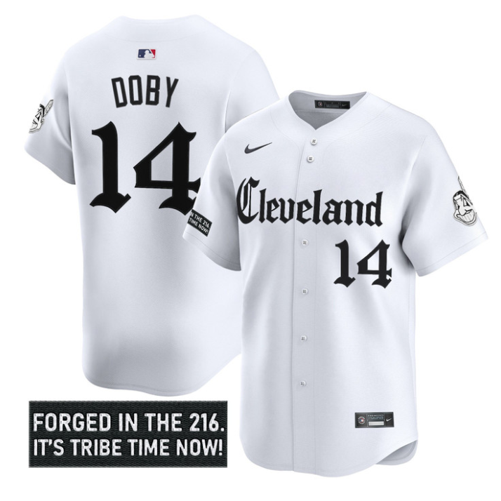 Larry Doby Jersey #14 Cleveland Indians Gothic Iron Edition Stitched