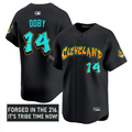 Larry Doby Jersey #14 Cleveland Indians Graffiti 216 Ink Edition Stitched