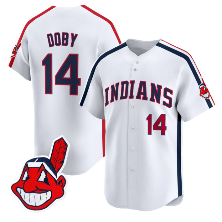 Larry Doby Jersey #14 Cleveland Indians Ricky Wild Thing Vaughn Stitched