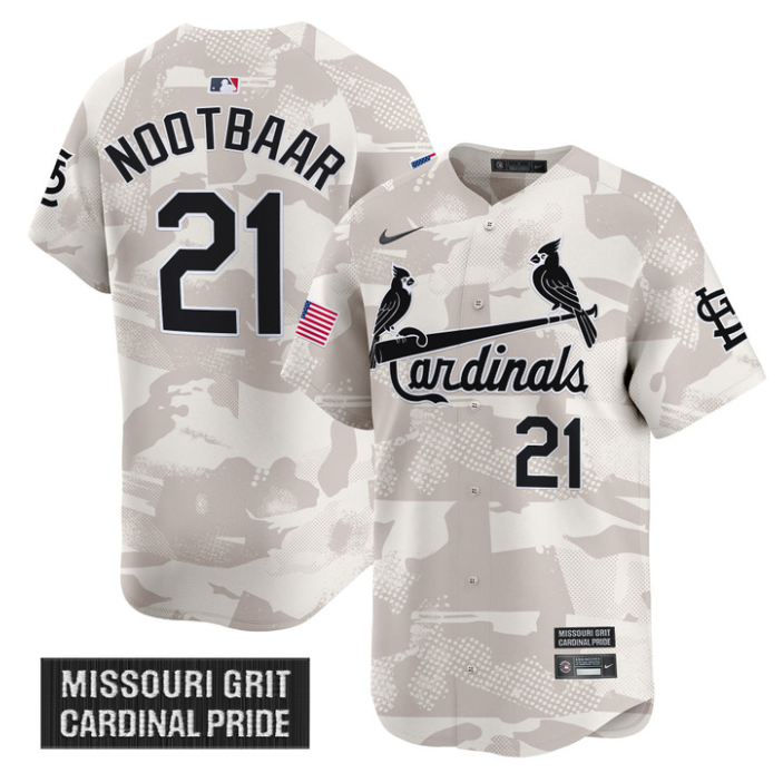 Lars Nootbaar Jersey #21 St. Louis Cardinals 2025 Armed Forces Day Vapor Stitched