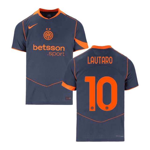Lautaro Martínez 10 Inter Milan 2025-26 Third Match Jersey – Gray