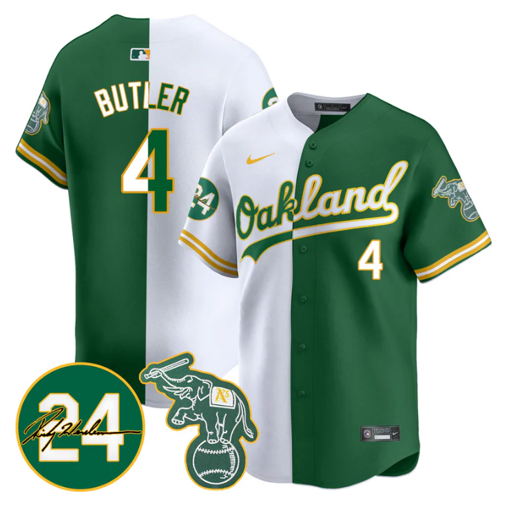 Lawrence Butler Jersey #4 Oakland Athletics 2025 Rickey Henderson Memorial Stitched