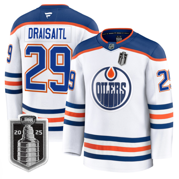 Leon Draisaitl Jersey #29 Edmonton Oilers 2025 Stanley Cup Final Stitched Away
