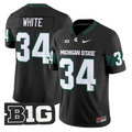 Lorenzo White Jersey #34 Michigan State Spartans 2025 Vapor Stitched Black
