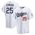 Los Angeles Dodgers #25 Tommy Edman White 2026 Gold Collection Stadium Jersey