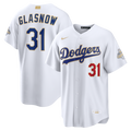 Los Angeles Dodgers #31 Tyler Glasnow White 2026 Gold Collection Stadium Jersey