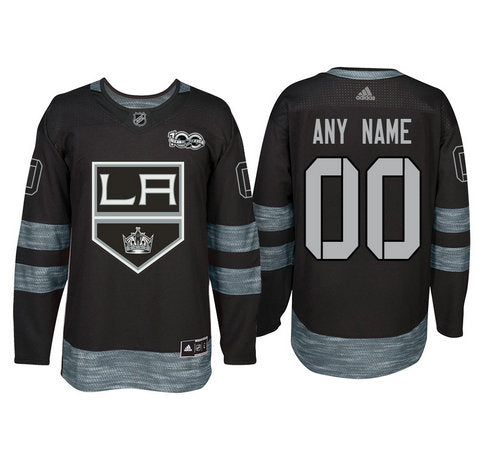 Los Angeles Kings Black 1917-2017 100th Anniversary Stitched NHL Custom Jersey