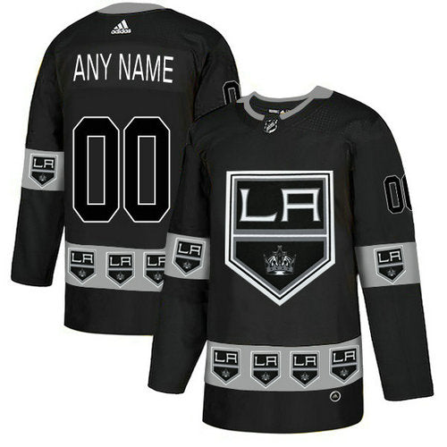 Los Angeles Kings Custom Black Team Logos Fashion Jersey Stitched