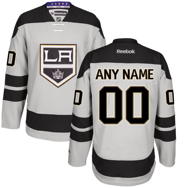Los Angeles Kings Gray Alternate Custom Stitched NHL Reebok Hockey Jersey 1