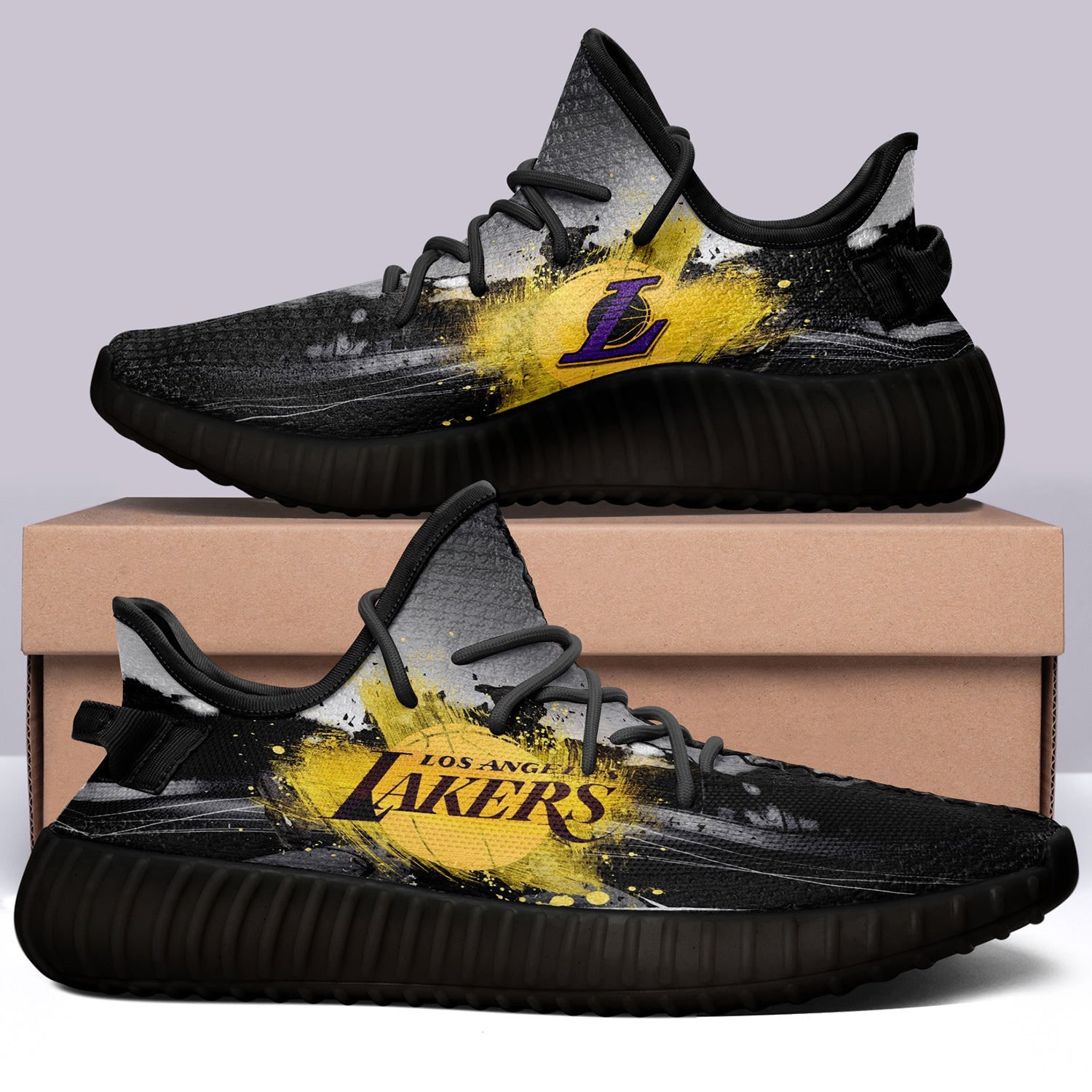 Los Angeles Lakers NBA 350v Yeezy Sneakers For Men Women Fans