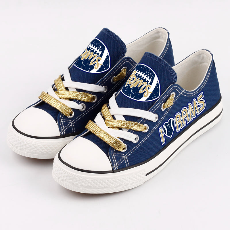 Los Angeles Rams Low Top Canvas Sport Sneakers Shoes For Men Women Fans