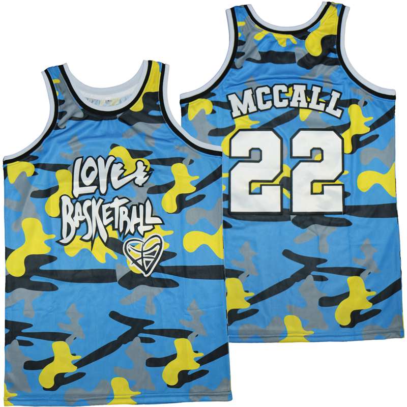 Love And Basketball #22 Wright Movie Basketball Jersey Camo