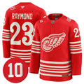 Lucas Raymond Jersey #23 Red Wings #10 Alex Delvecchio Honoring