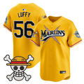 Luffy Jersey #56 Miami Marlins One Piece Premier Limited Stitched
