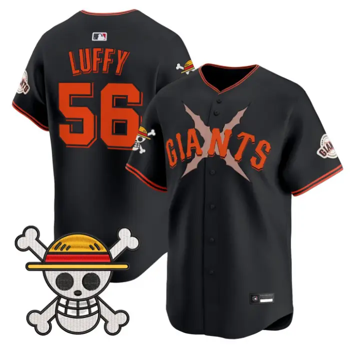 Luffy Jersey #56 San Francisco Giants One Piece Premier Stitched