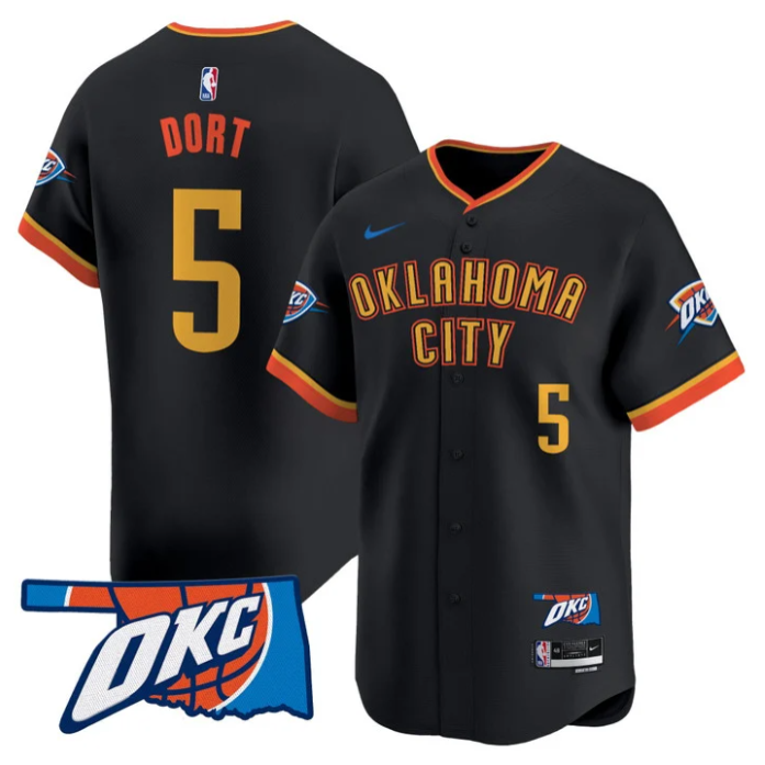 Luguentz Dort Jersey #5 Oklahoma City Thunder Vapor Baseball Stitched