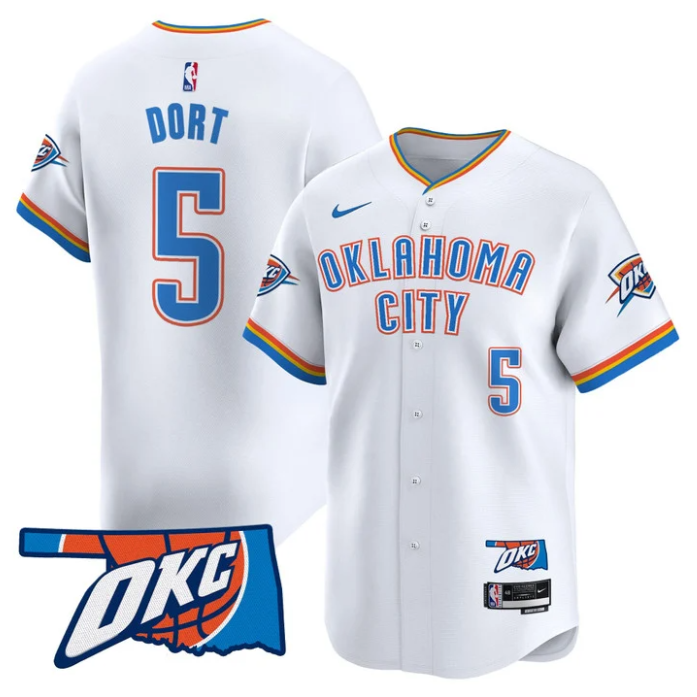 Luguentz Dort Jersey #5 Oklahoma City Thunder Vapor Baseball Stitched
