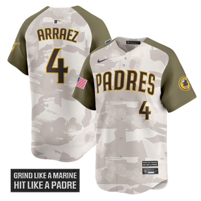 Luis Arraez Jersey #4 San Diego Padres 2025 Armed Forces Day Vapor Stitched