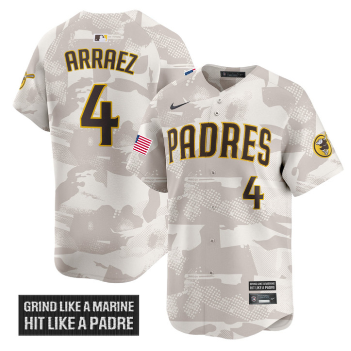 Luis Arraez Jersey #4 San Diego Padres 2025 Armed Forces Day Vapor Stitched