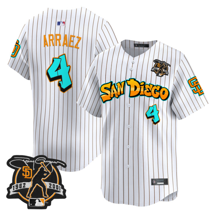Luis Arraez Jersey #4 San Diego Padres Graffiti Barrio Edition Stitched
