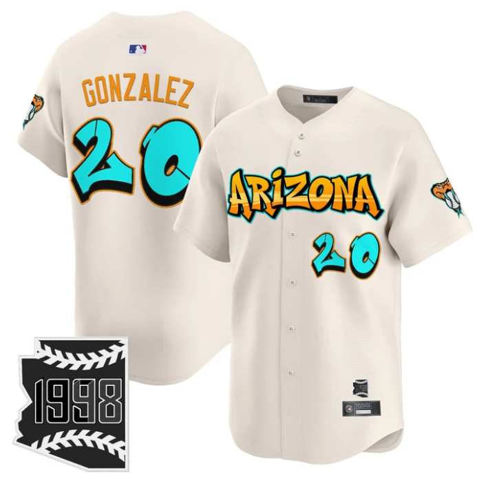 Luis Gonzalez Jersey #20 Arizona Diamondbacks Graffiti Desert Ink Edition