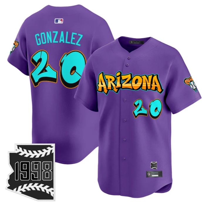 Luis Gonzalez Jersey #20 Arizona Diamondbacks Graffiti Desert Ink Edition