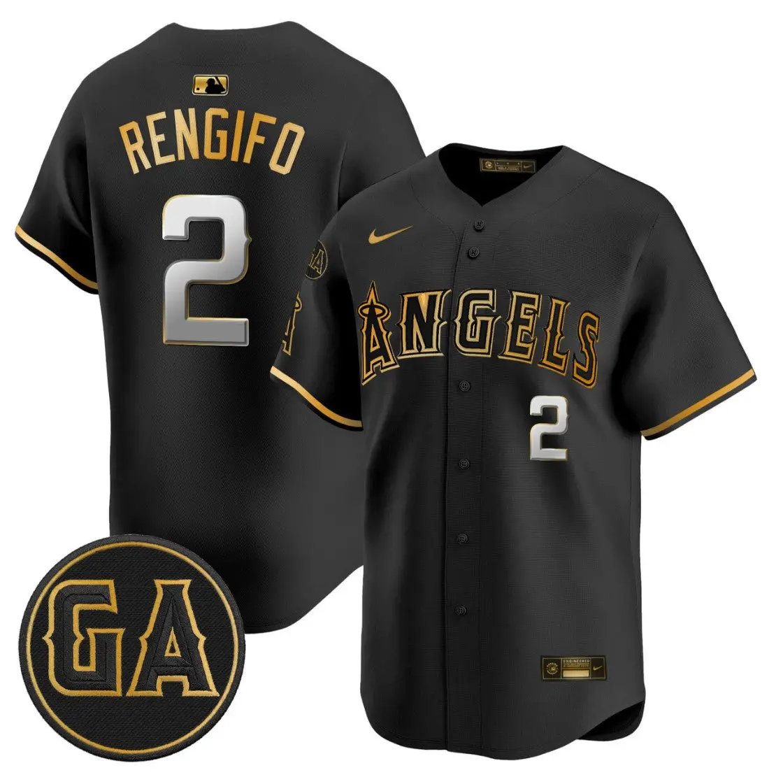 Luis Rengifo Jersey #2 Angels Garret Anderson Tribute Premier Stitched