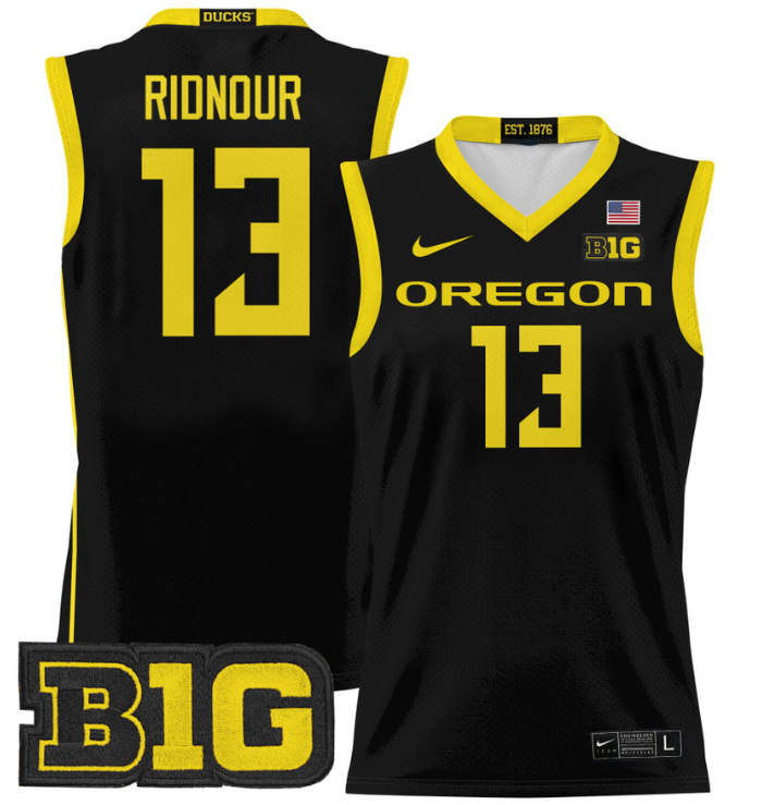 Luke Ridnour Jersey #13 Oregon Ducks 2024 Lightweight Basketball Black