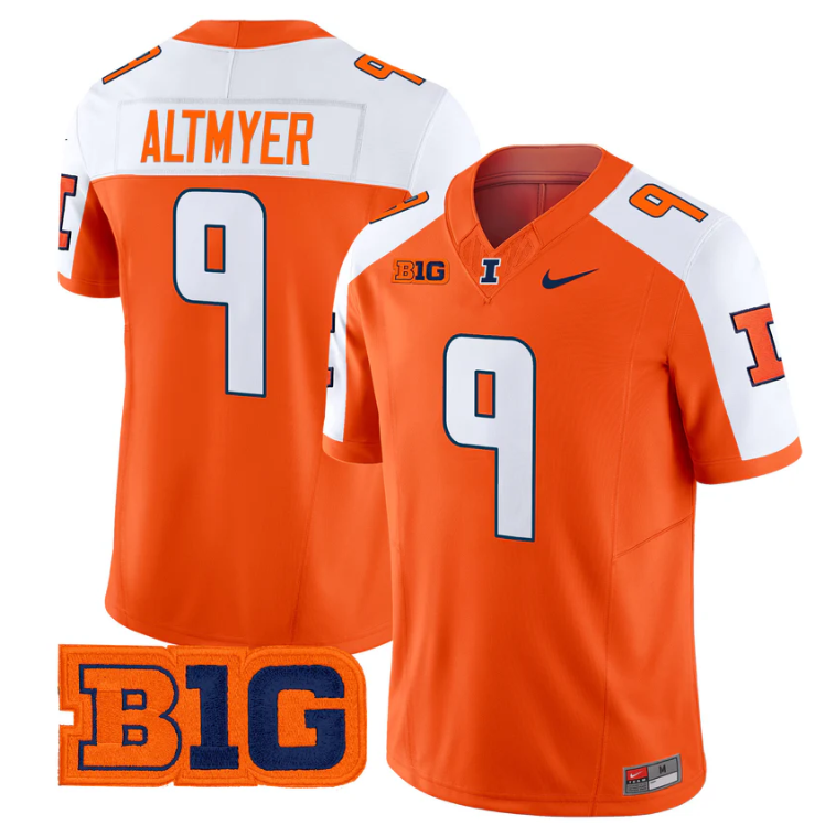 Luke Altmyer Jersey #9 Illinois Fighting Illini 2025 Vapor Stitched