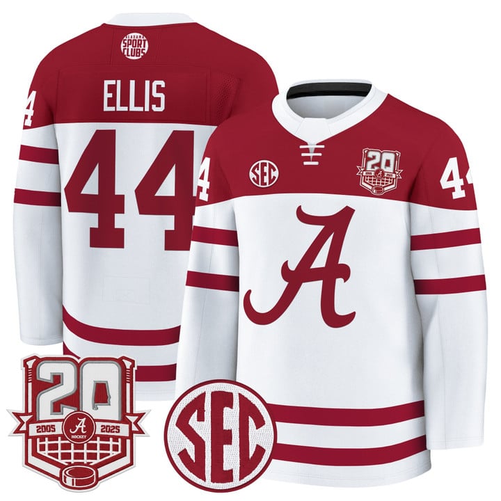Luke Ellis Jersey #44 Alabama Crimson 2025-26 20th Patch Stitched