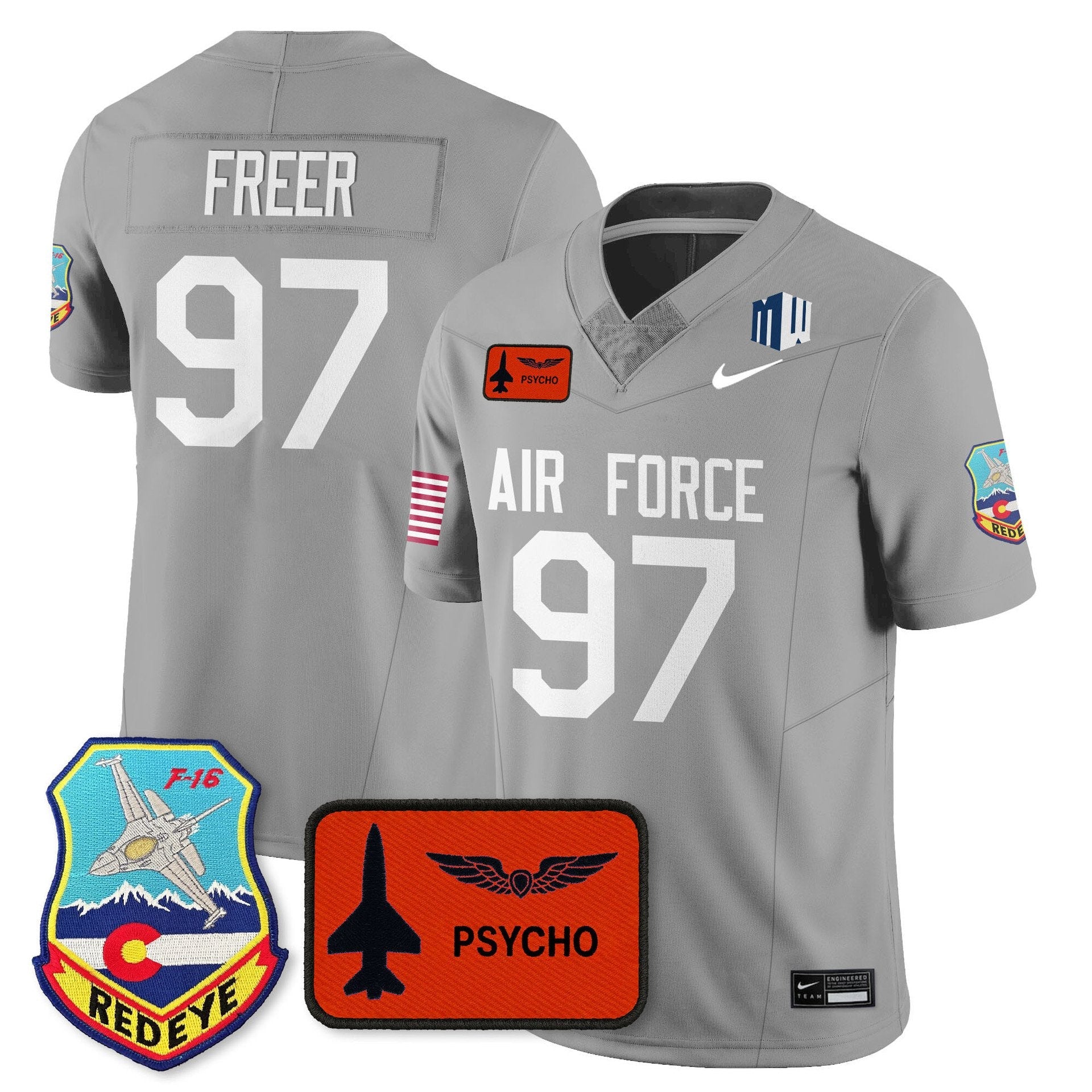 Luke Freer Jersey #97 Air Force 2025 Honor F-16 Stitched