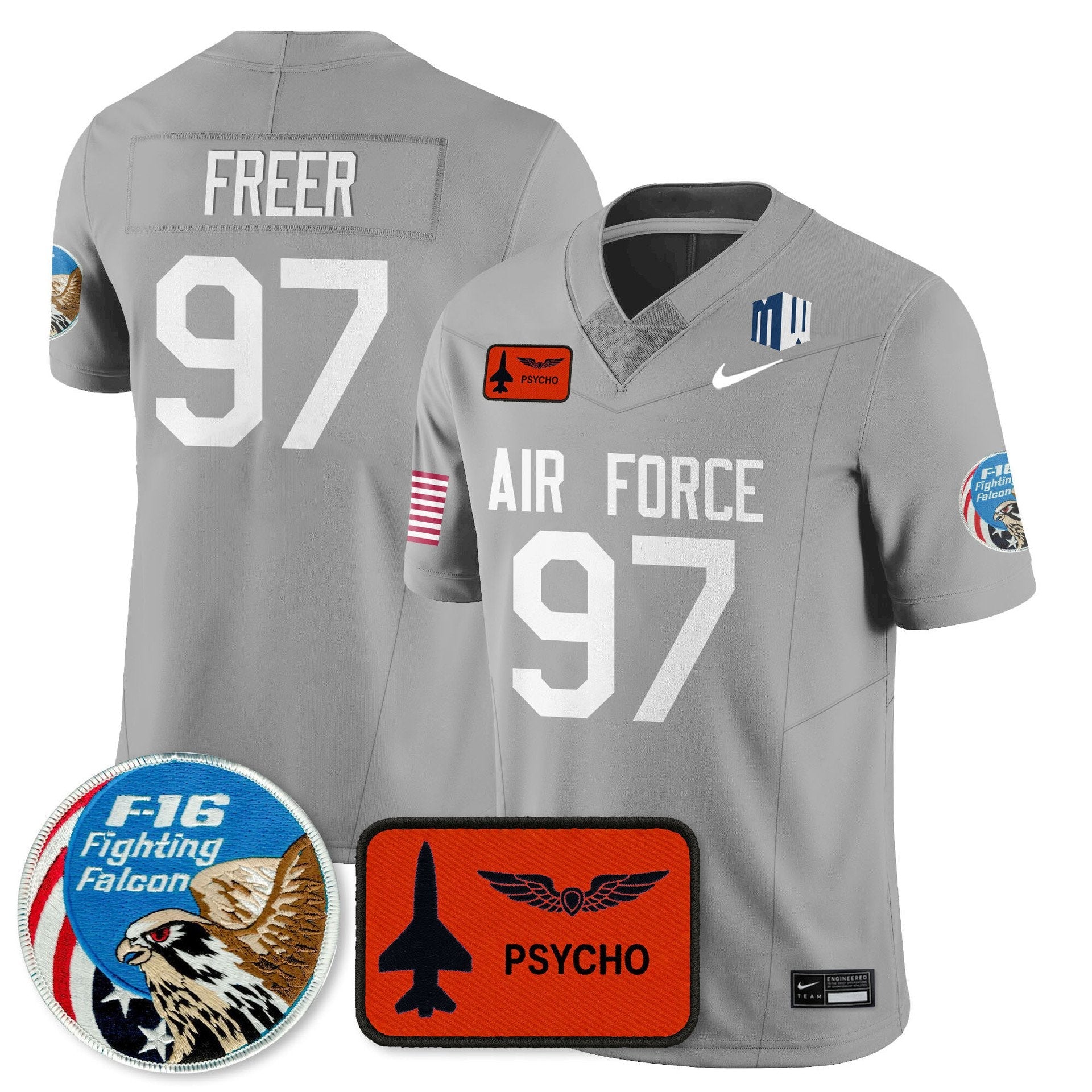Luke Freer Jersey #97 Air Force 2025 Honor F-16 Stitched