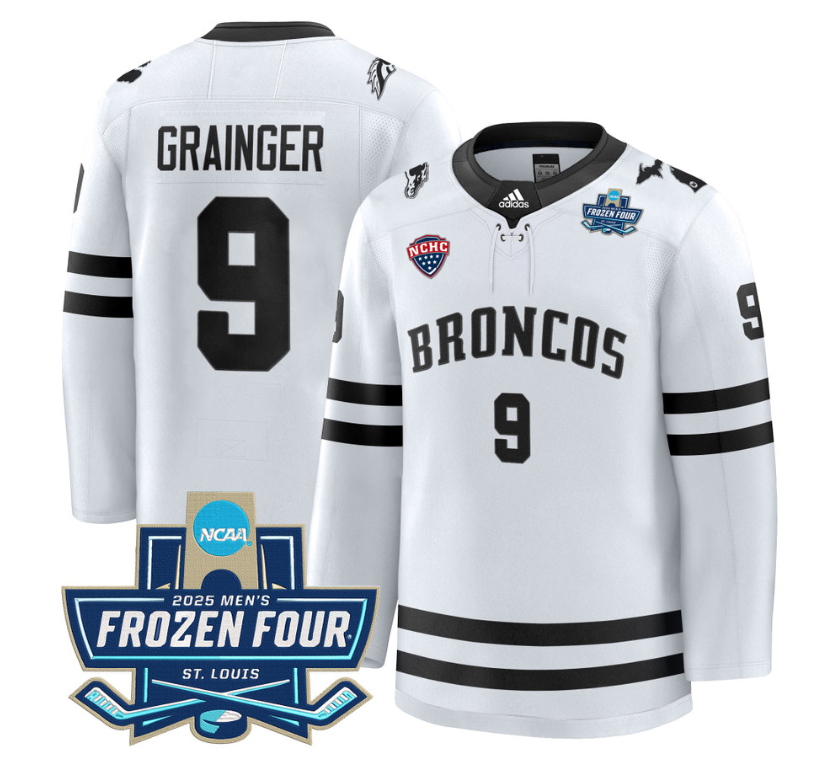 Luke Grainger Jersey #9 Western Michigan Broncos 2025 Frozen Four Patch Stitched