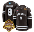Luke Grainger Jersey #9 Western Michigan Broncos 2025 National Champions Patch Stitched