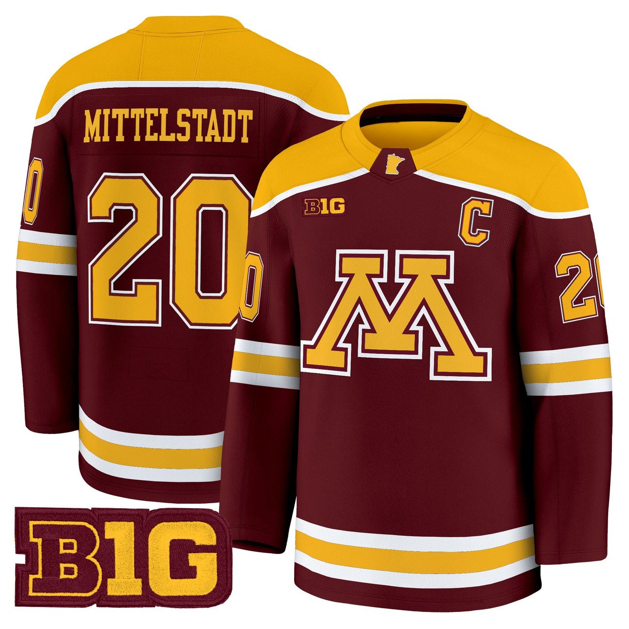 Luke Mittelstadt Jersey #20 Minnesota Golden Gophers 2025-26 Stitched Gold