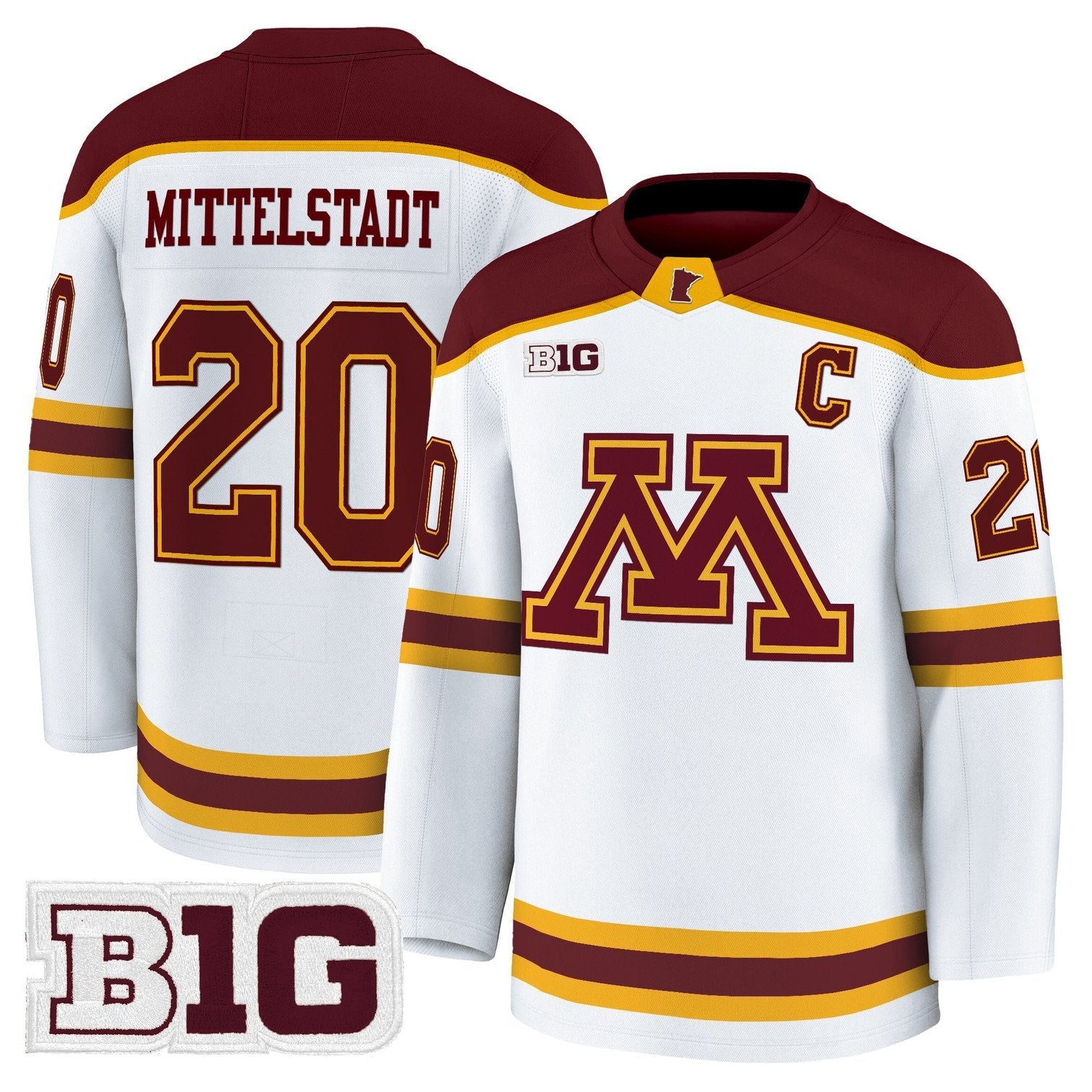 Luke Mittelstadt Jersey #20 Minnesota Golden Gophers 2025-26 Stitched Gold