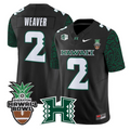 Luke Weaver Jersey #2 Hawai'i Rainbow 2025 Hawai'i Bowl Stitched Black Limited