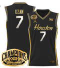 Men Milos Uzan Jersey #7 Houston Cougar 2025 Big 12 Champions Black Gold