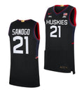 Men's #21 Adama Sanogo Jersey UConn Huskies College Basketball Jerseys Black