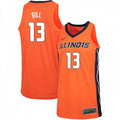 Mens Illinois Fighting Illini Kendall Gill Jersey #13 Stitch Orange College Basketball Jerseys
